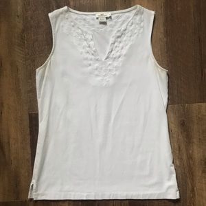 Vineyard Vines White Embroidered Tank